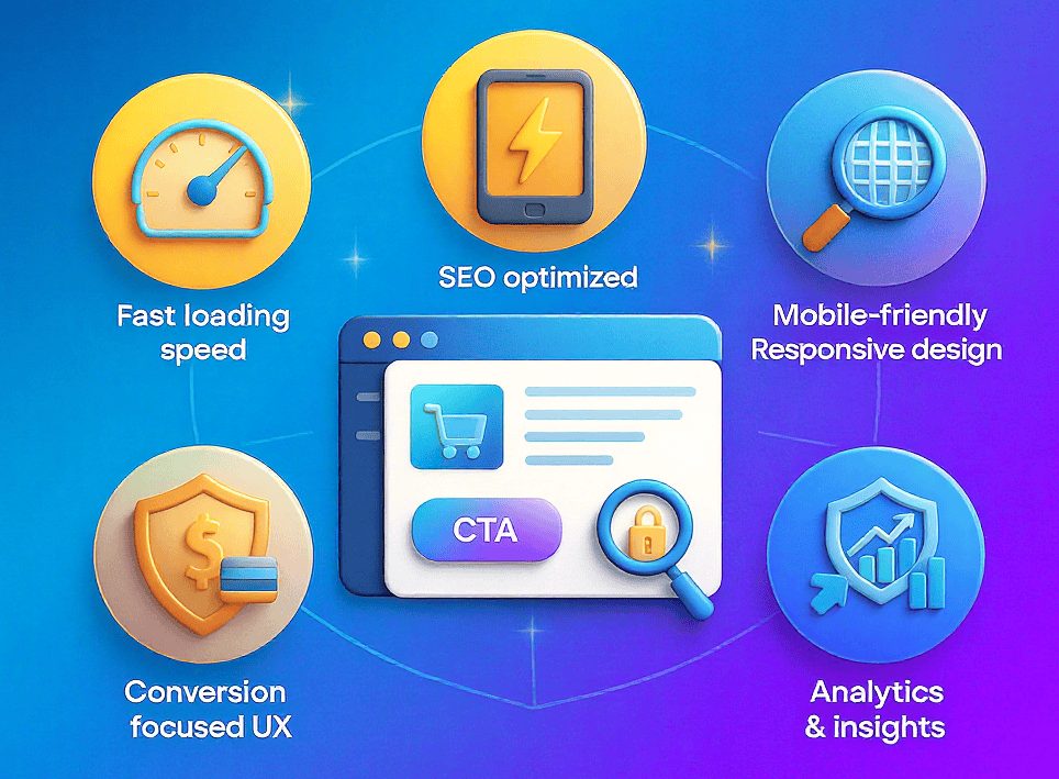 Top reasons to choose our custom e-commerce website platform designed for higher conversions and business growth.