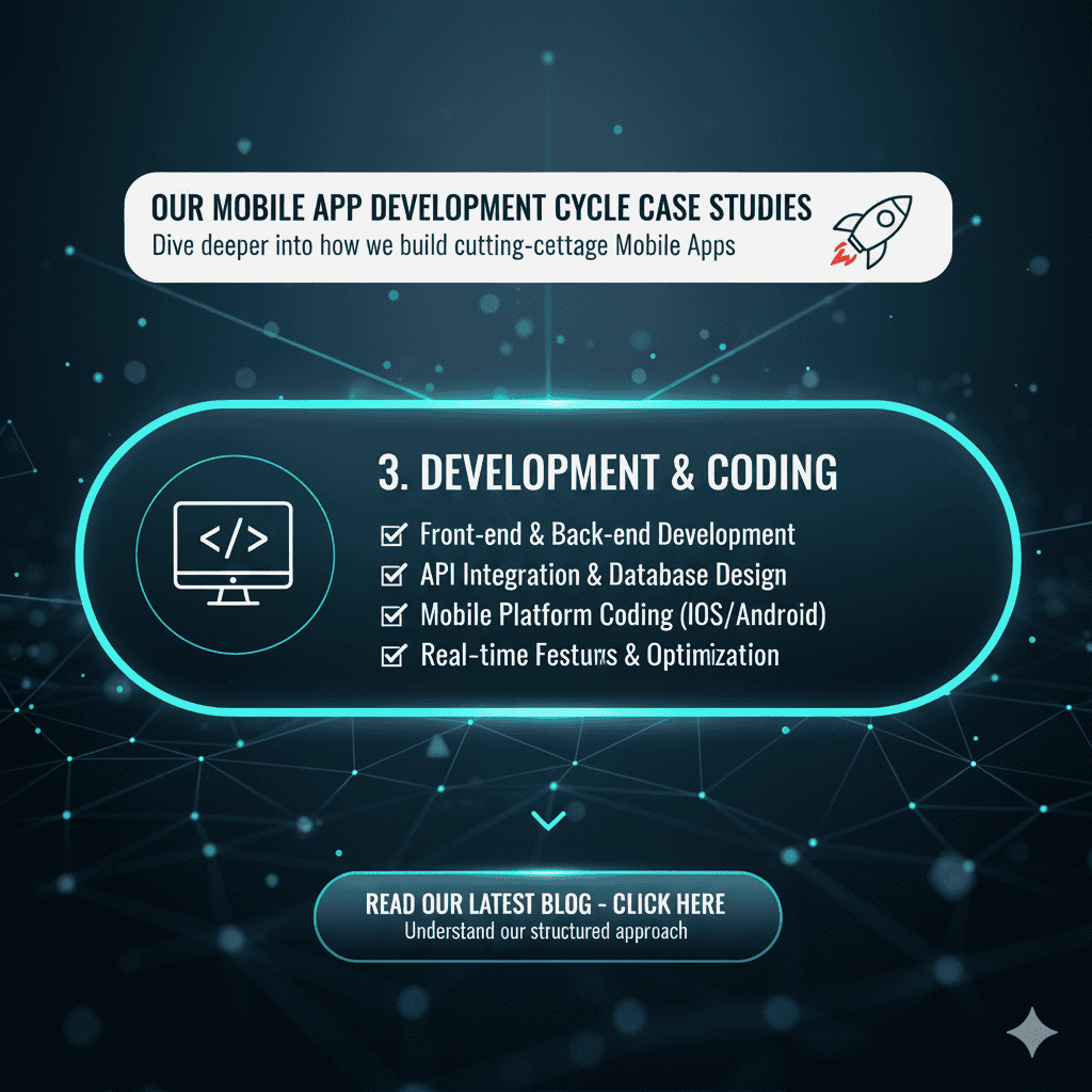 Mobile app development services focusing on coding, programming, and app functionality for iOS and Android