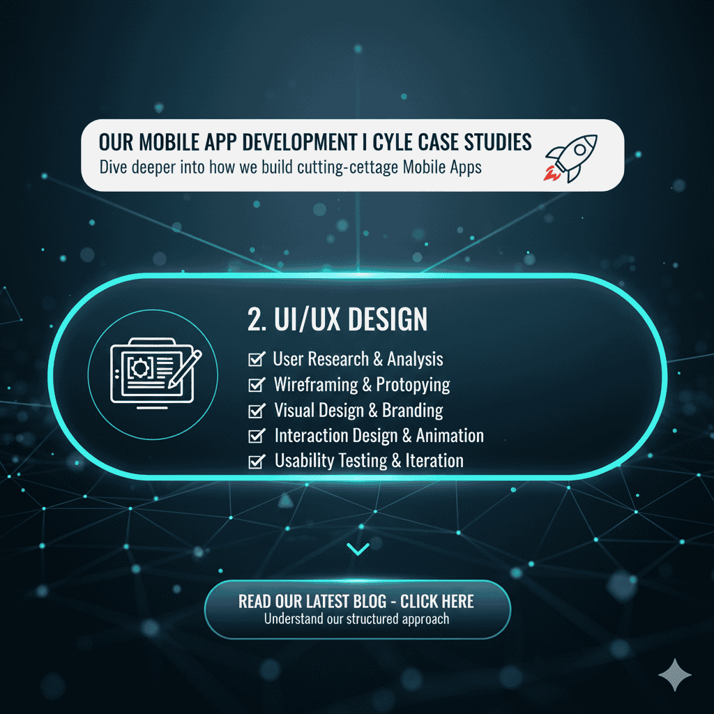 UI/UX design services for mobile app development ensuring intuitive and engaging user experiences