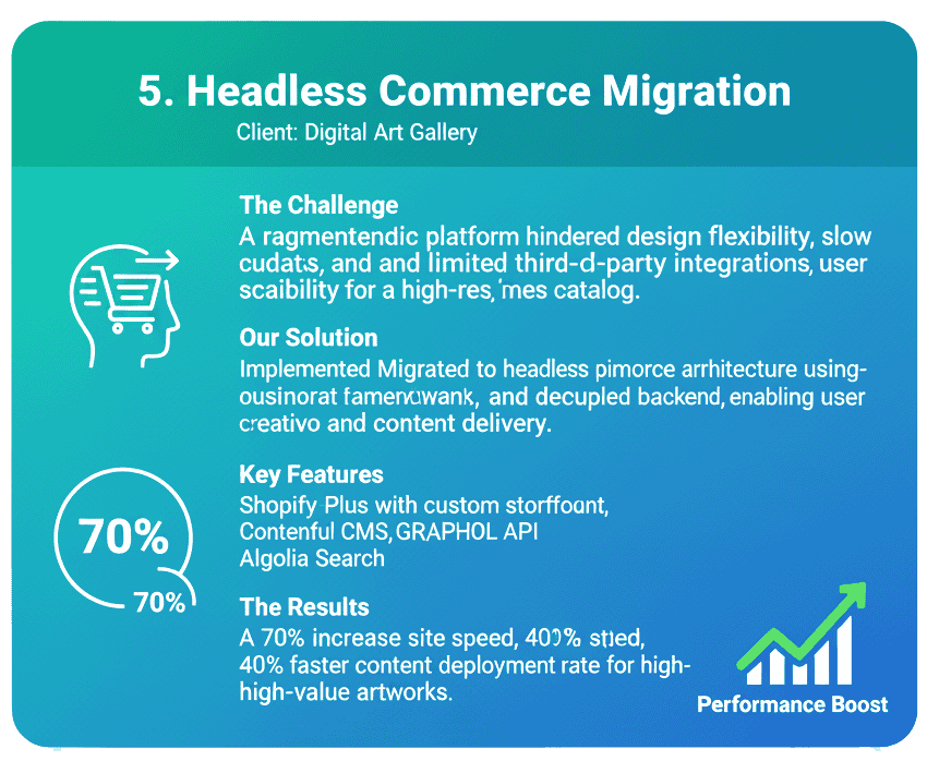 Headless commerce migration services for e-commerce businesses to achieve faster performance, flexibility, and scalability