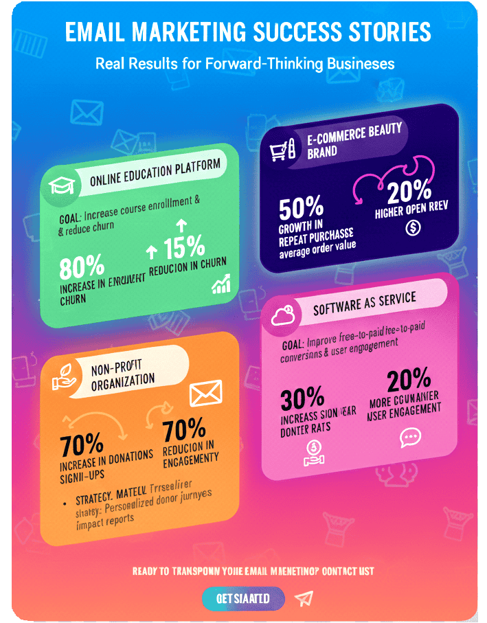 Email marketing for online education campaigns delivering targeted student outreach, personalized content, and higher course enrollment