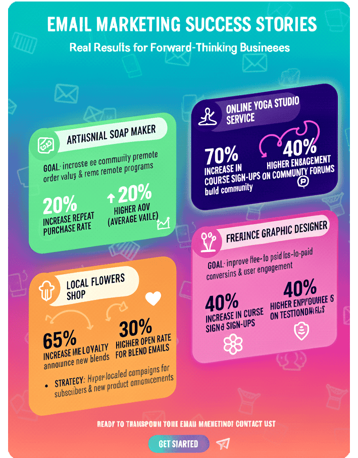 Email marketing for online yoga classes promoting personalized sessions, automated reminders, and student engagement campaigns.