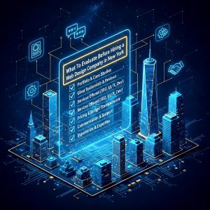 Checklist before hiring a web design company in New York for business website projects.