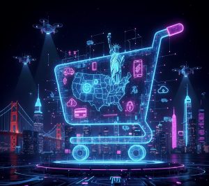 E-commerce web development services for US brands showing online store design, secure checkout, and scalable digital commerce solutions.