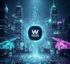 Webo 360 Solutions team using advanced AI tools to automate front-end development and backend logic for 2026 web projects