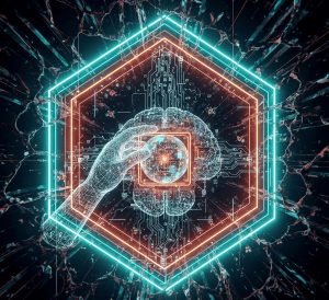 A futuristic interface showing AI-powered code generation for a web development project in 2026