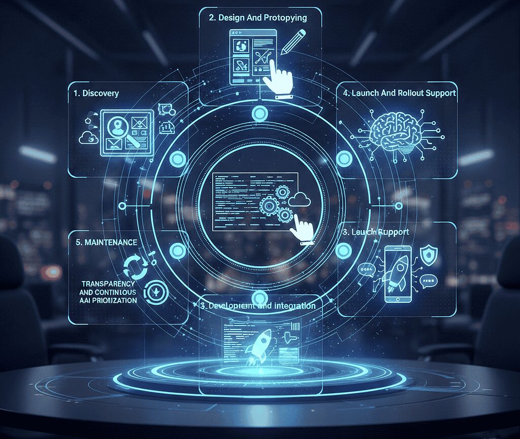 Step-by-step mobile app development process by Webo 360 Solutions for USA-based iOS and Android projects.