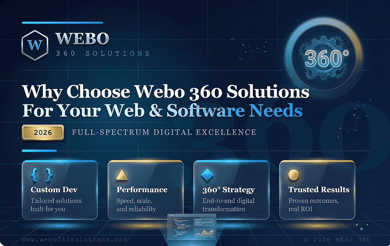 Why choose Webo 360 Solutions for expert web development and software development services in 2026.