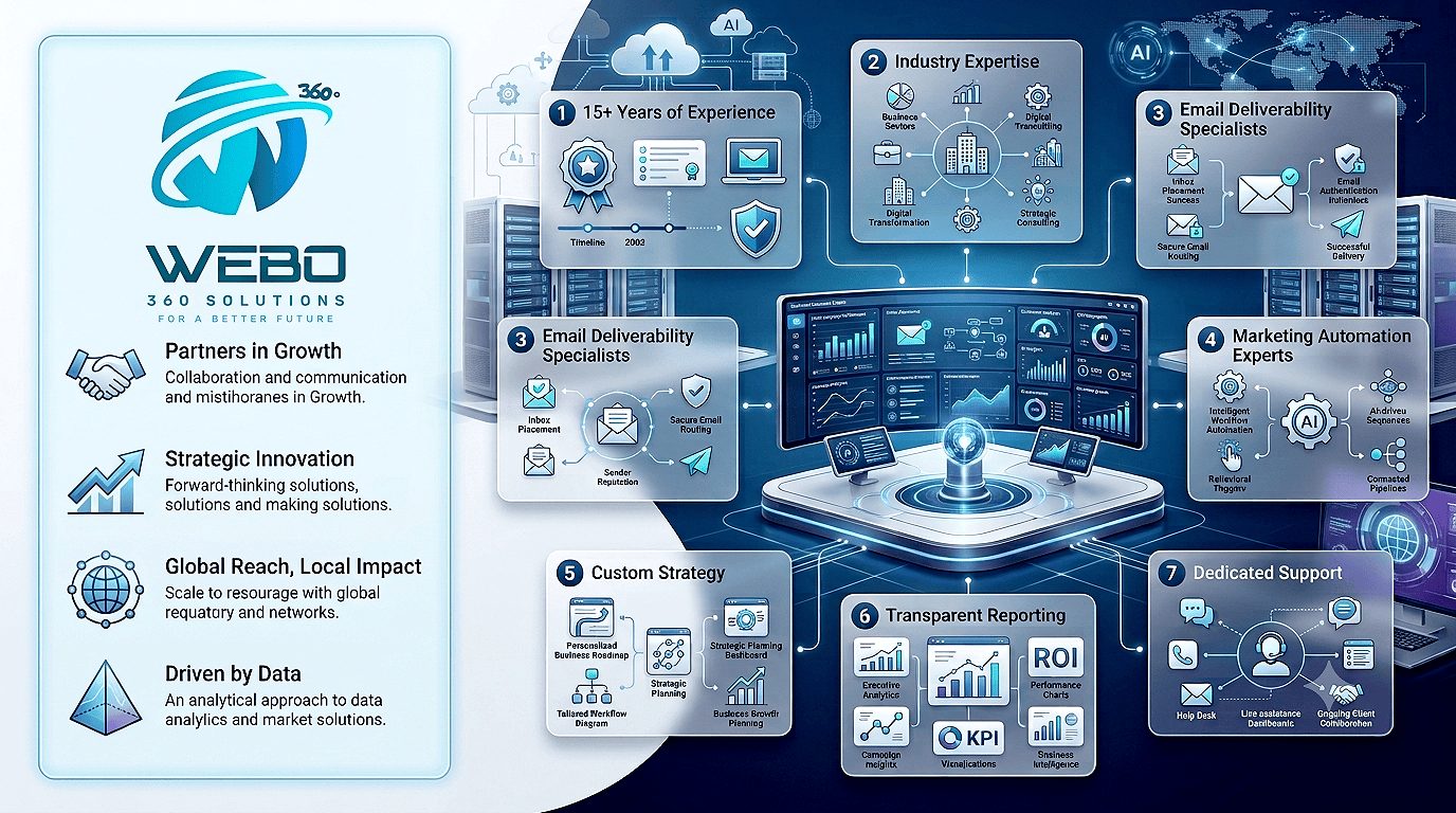 Why businesses choose Webo 360 Solutions for the best email marketing services, automation, deliverability, campaign management, and business growth.